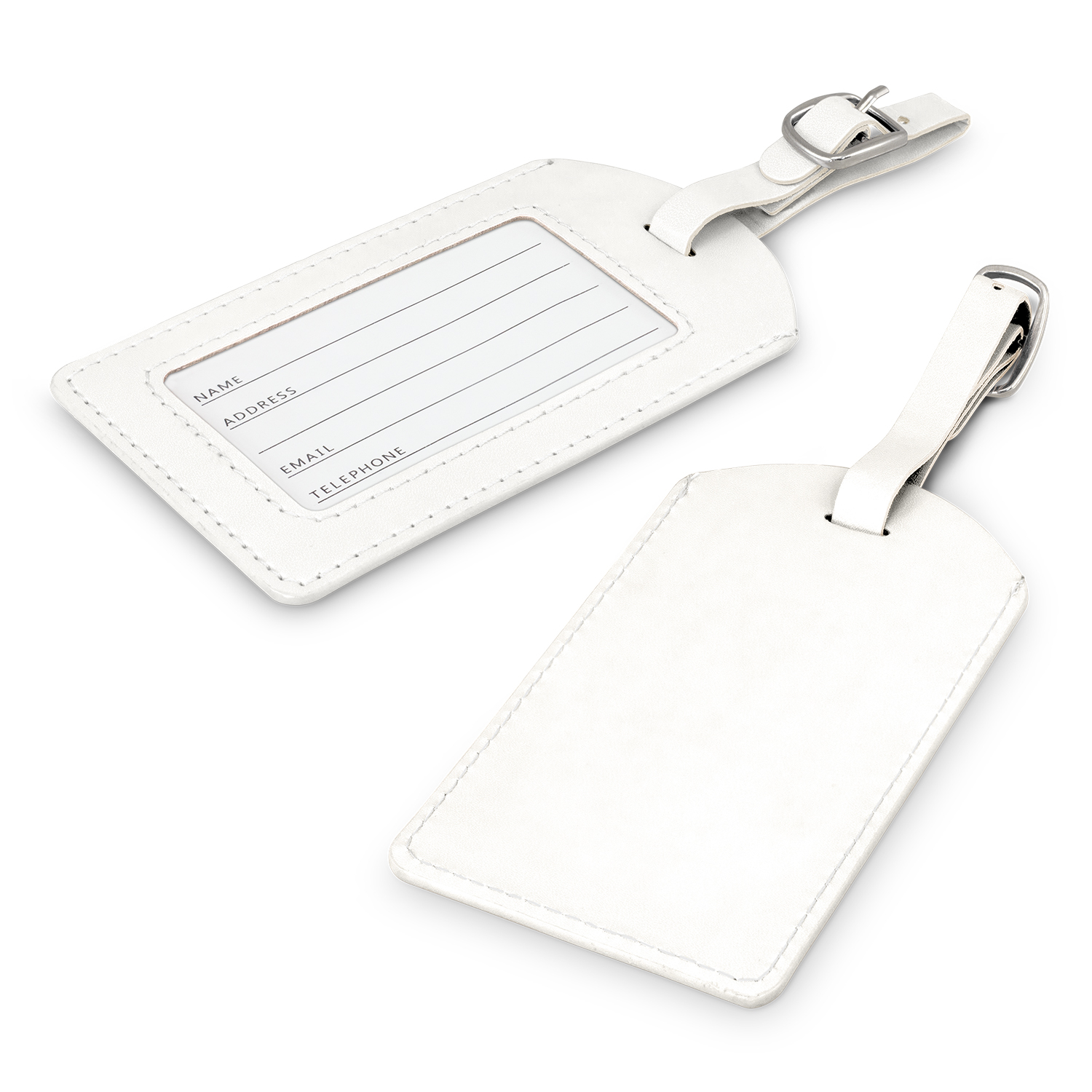 White leather cheap luggage tags