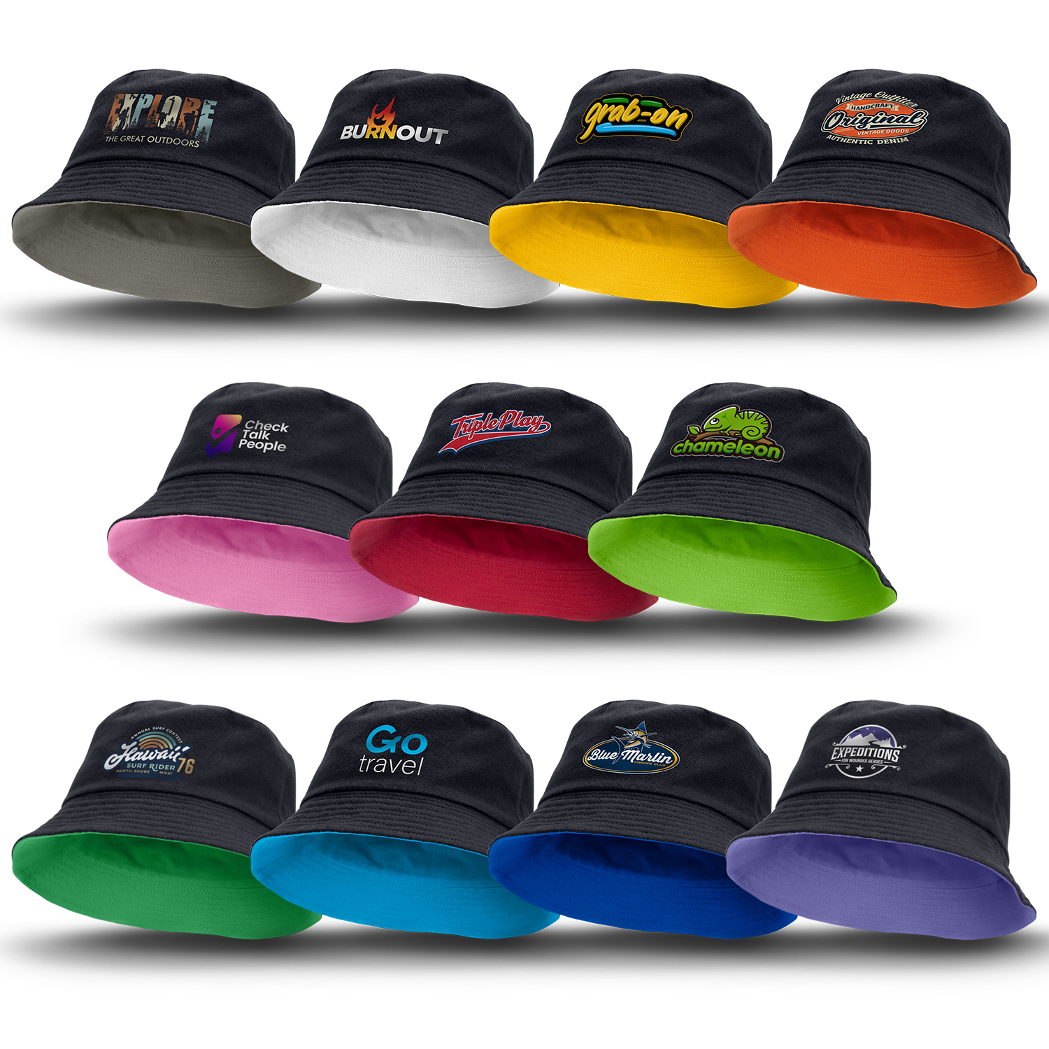 Mesh Bucket Hat - Embroidered Promotional Bucket Hats