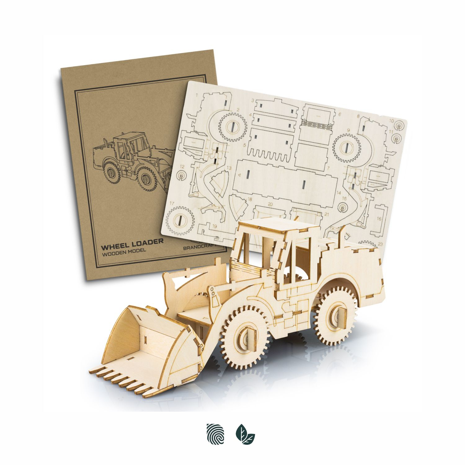 TRENDS BRANDCRAFT Wheel Loader Wooden Model