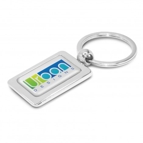 Rectangular Metal Key Ring 100316 | Silver