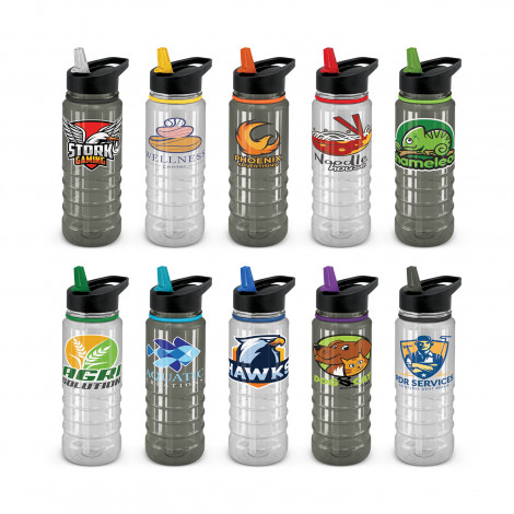 Triton Elite Drink Bottle - Clear and Black With Logo 