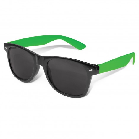 Malibu Premium Sunglasses - Black Frame 112025 | Bright Green