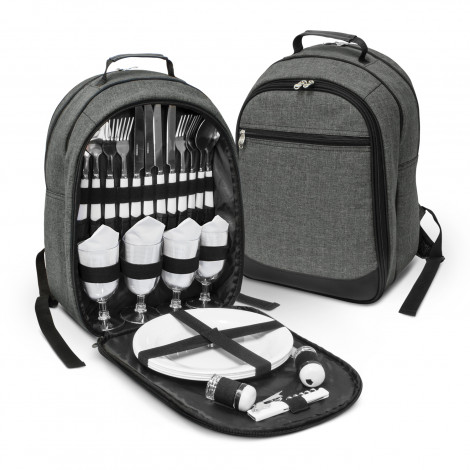 Dark Grey Arcadia Picnic Canvas Backpack For sale | Main