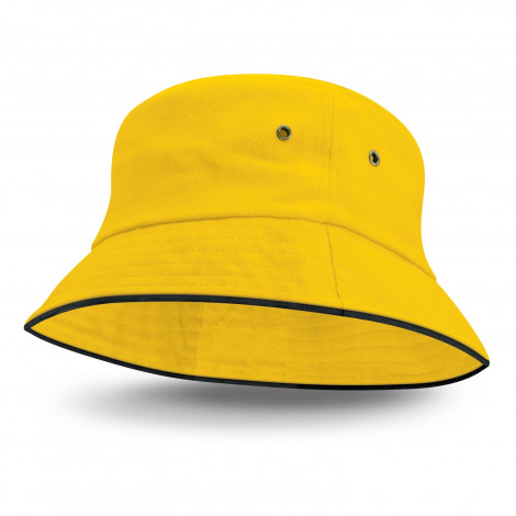 Bondi Bucket Hat - Black Sandwich Trim 115493 | Yellow