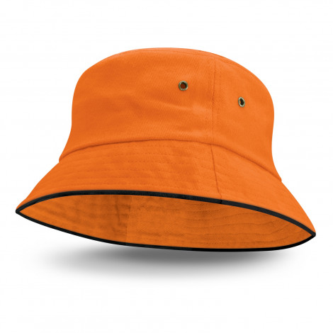 Bondi Bucket Hat - Black Sandwich Trim 115493 | Orange