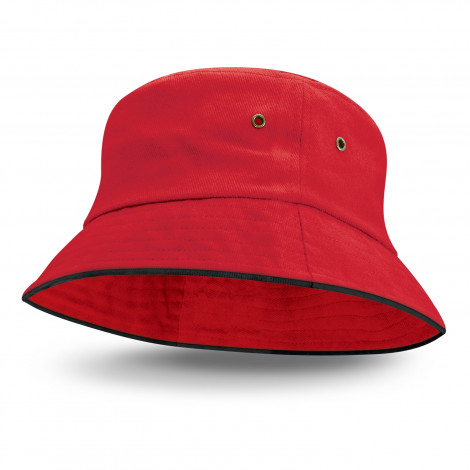 Bondi Bucket Hat - Black Sandwich Trim 115493 | Red