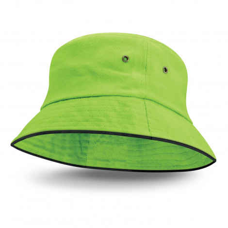Bondi Bucket Hat - Black Sandwich Trim 115493 | Bright Green