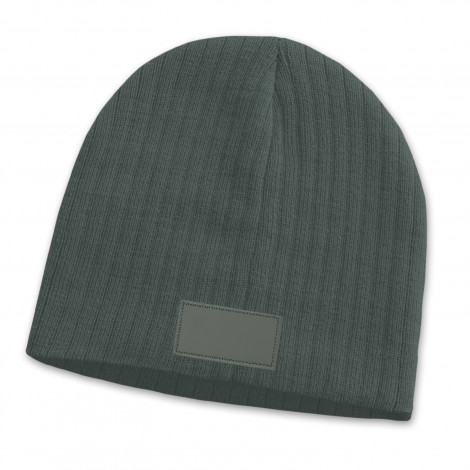 Nebraska Cable Knit Beanie with Patch 115656 | Charcoal