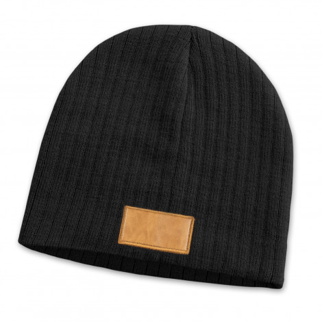 Nebraska Cable Knit Beanie with Patch 115656 | Brown/Black