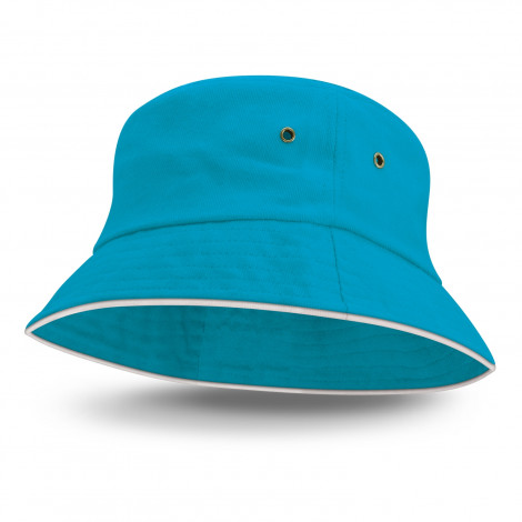 Bondi Bucket Hat - White Sandwich Trim 115740 | Light Blue