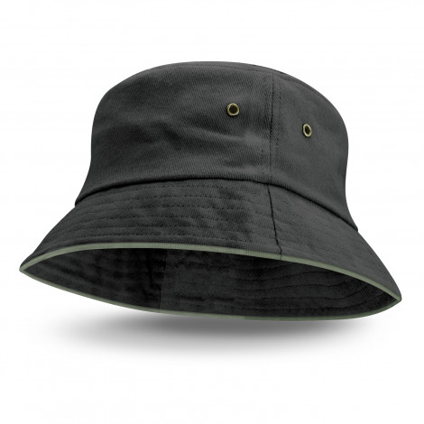 Bondi Bucket Hat - Coloured Sandwich Trim 115741 | Grey