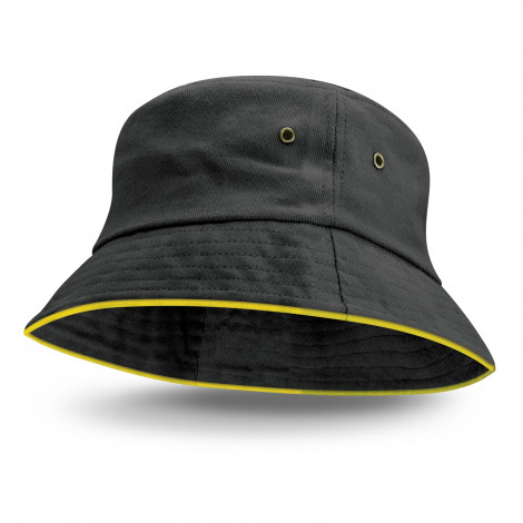 Bondi Bucket Hat - Coloured Sandwich Trim 115741 | Yellow