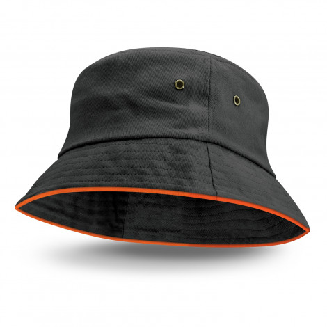 Bondi Bucket Hat - Coloured Sandwich Trim 115741 | Orange