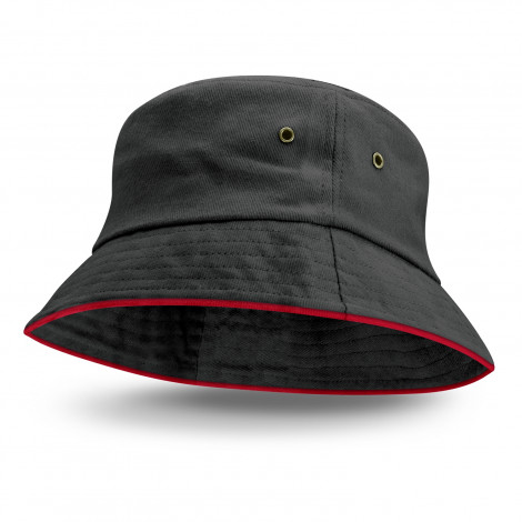 Bondi Bucket Hat - Coloured Sandwich Trim 115741 | Red