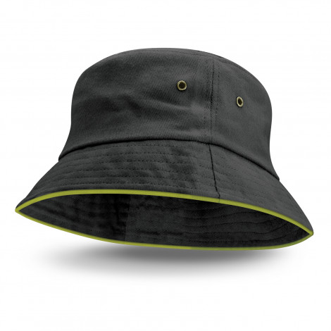 Bondi Bucket Hat - Coloured Sandwich Trim 115741 | Bright Green