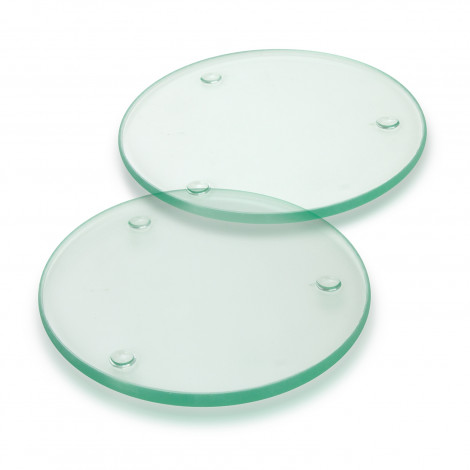 Venice Glass Coaster Set of 2 - Round 116396 | Clear