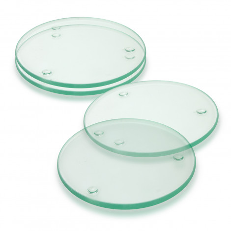 Venice Glass Coaster Set of 4 - Round 116397 | Clear