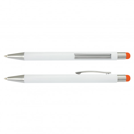 Lancer Stylus Pen - White Barrel 117120 | Orange