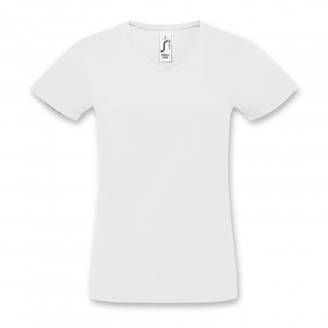 SOLS Imperial Womens V Neck T-Shirt 118083 | White