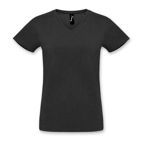 SOLS Imperial Womens V Neck T-Shirt 118083 | Deep Black