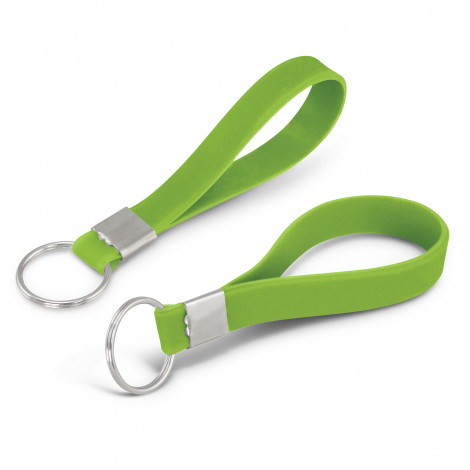 Silicone Key Ring Debossed 118671 | Bright Green