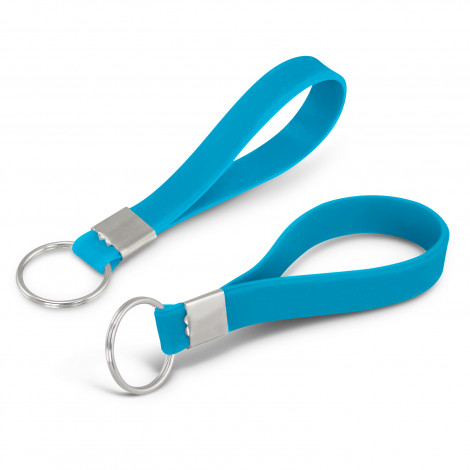 Silicone Key Ring Embossed 118672 | Light Blue