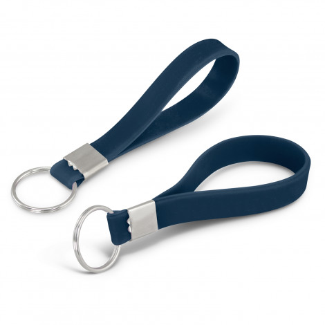 Silicone Key Ring Embossed 118672 | Navy