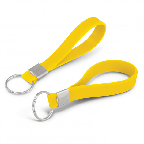 Silicone Key Ring Embossed 118672 | Yellow