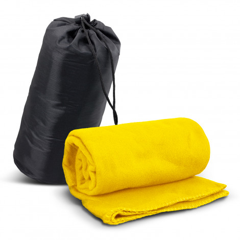 Glasgow Fleece Blanket in Carry Bag 119417 | Yellow