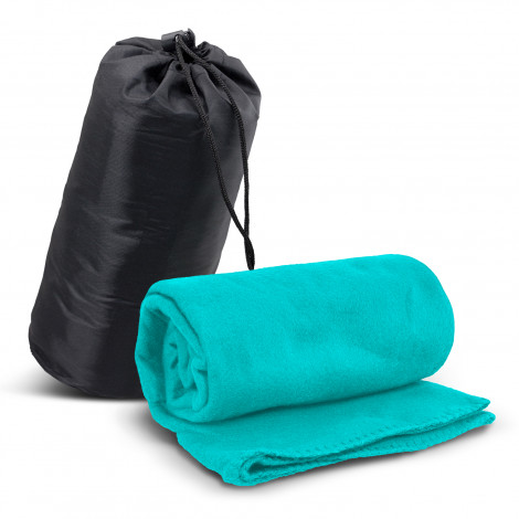 Glasgow Fleece Blanket in Carry Bag 119417 | Light Blue