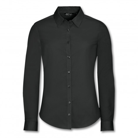 SOLS Blake Womens Long Sleeve Shirt 120015 | Black