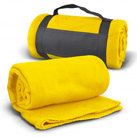 Glasgow Fleece Blanket with Strap 120062 | Yellow