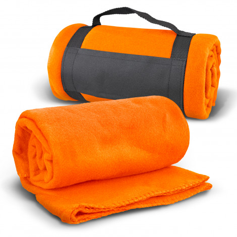 Glasgow Fleece Blanket with Strap 120062 | Orange