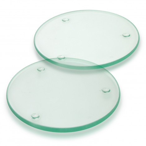 Venice Glass Coaster Set of 2 Round - Full Colour 120165 | Clear