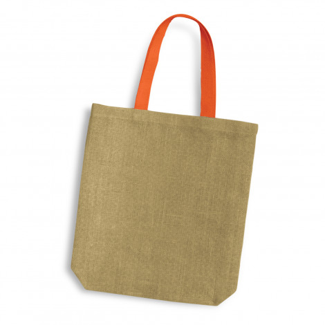 Thera Jute Tote Bag - Coloured Handles 120518 | Orange