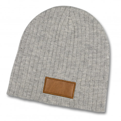 Nebraska Heather Cable Knit Beanie With Patch 120950 | Grey/Brown
