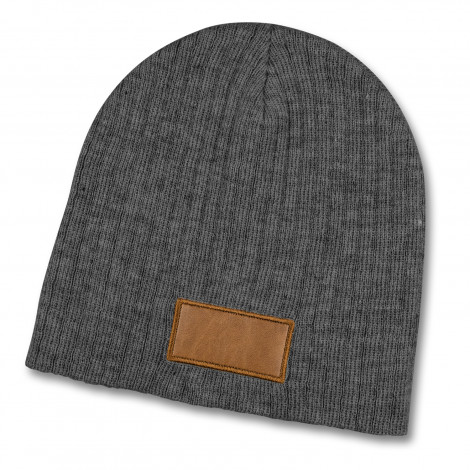 Nebraska Heather Cable Knit Beanie With Patch 120950 | Charcoal/Brown