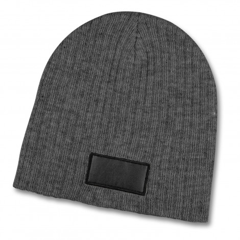 Nebraska Heather Cable Knit Beanie With Patch 120950 | Charcoal/Black
