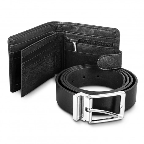 Pierre Cardin Leather Wallet  Belt Gift Set 121124 | Black
