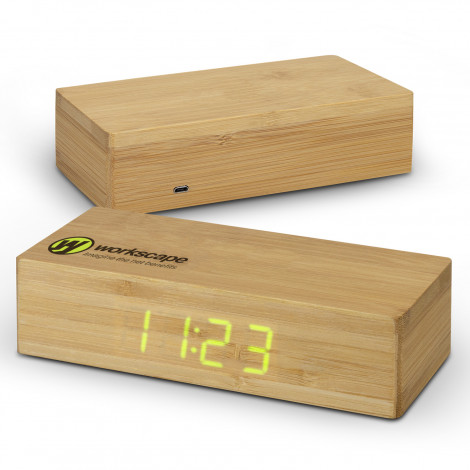 Bamboo Wireless Charging Clock 121419