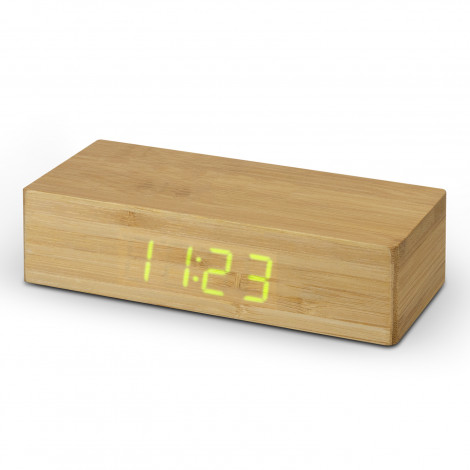Bamboo Wireless Charging Clock 121419 | Natural