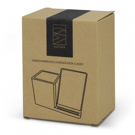 NATURA Oaken Wireless Charger Desk Caddy 121839 | Gift Box