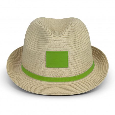 Bruno Fedora Hat 122327 | Natural/Bright Green