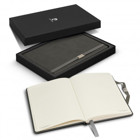 Pierre Cardin Novelle Notebook Gift Set 122399 | Grey - Open