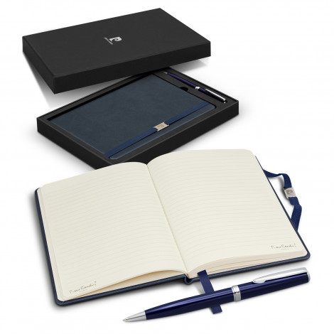 Pierre Cardin Novelle Notebook and Pen Gift 122400 | Navy - Open