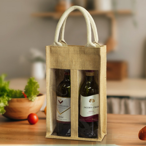 Serena Jute Double Wine Carrier 122950 | Feature