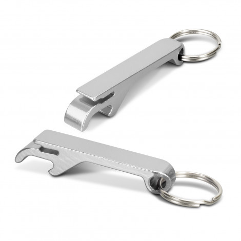 Snappy Metal Bottle Opener Key Ring 123584 | Silver