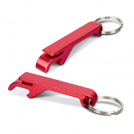 Snappy Metal Bottle Opener Key Ring 123584 | Red