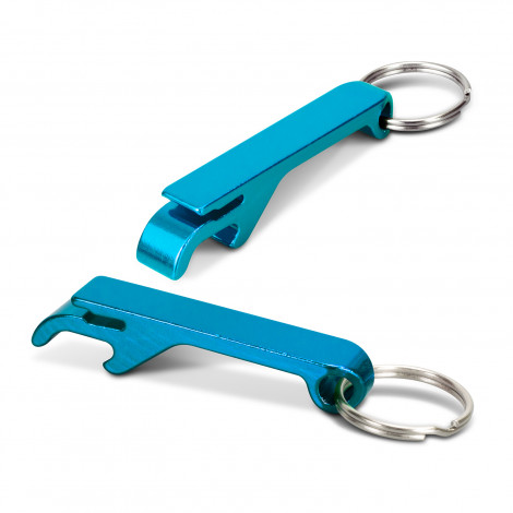 Snappy Metal Bottle Opener Key Ring 123584 | Light Blue