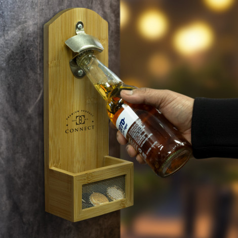 NATURA Bamboo Wall Mounted Bottle Opener 124703 | Feature